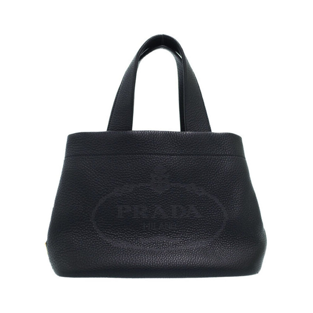 PRADA Leather Tote Bag Punched Logo